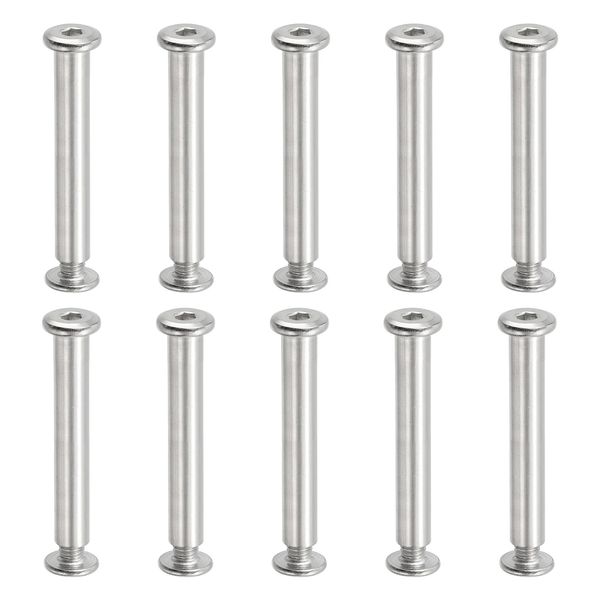 10 Set M6 x 50 mm Hex Chicago Screws Binding Posts Socket Cap Bolt Nut Silver