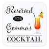 Personalised Name Cocktail Wooden Drinks Coaster Mat Gift