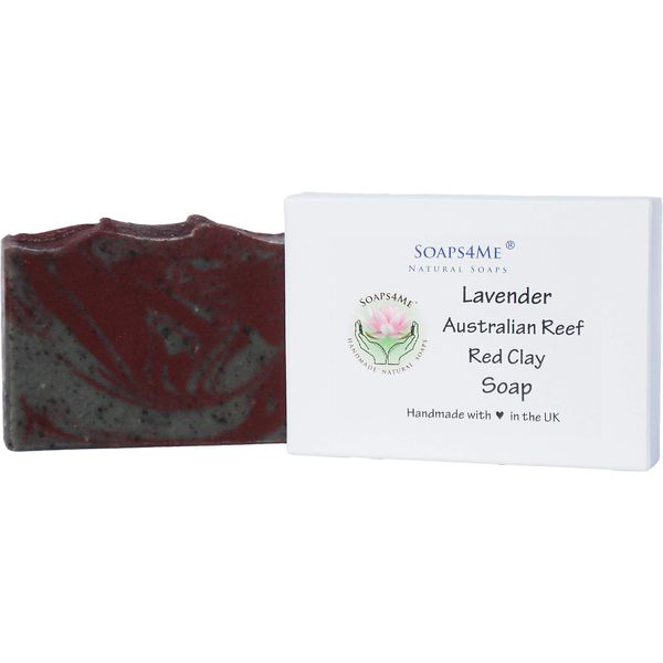 ATTIS Lavender Clay Natural Handmade Soap (1pc) | Dead Sea Mud Clay | Australian Reef Red Clay | Lavender Essential Oil | Cocoa Butter | Aloe Vera | Nourishing | Cleansing