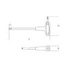 Beta 960672 Model 96 T-AS9/64 Offset Hexagon Key with High Torque Handle, 9/64AF Size