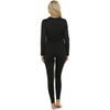 ViCherub Womens Thermal Underwear Set Long Johns Base Layer Fleece Lined Cold Weather Soft Top Bottom Black 2XL