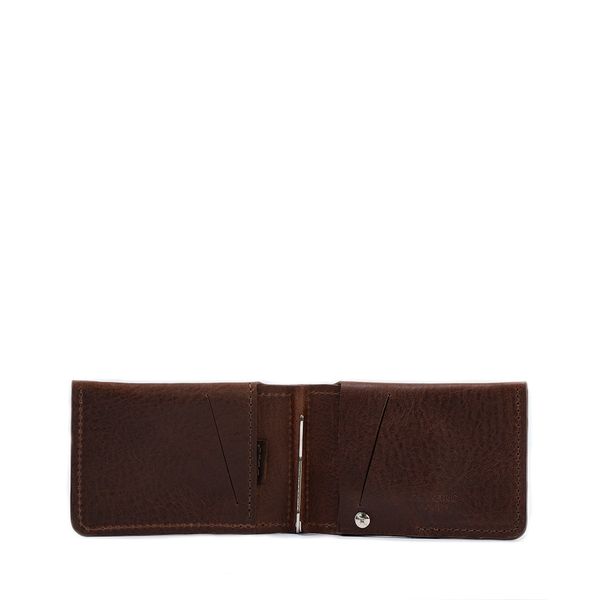 Leather AirTag Wallet with Money Clip - Mahogany