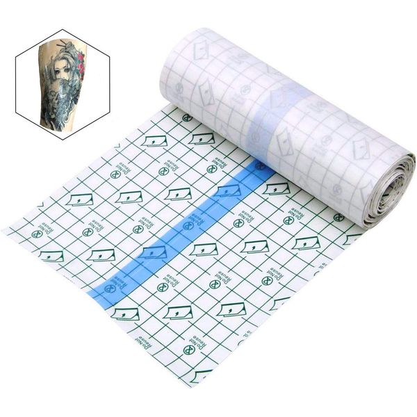 Tattoo Aftercare Waterproof Bandage 6 in x 2 yd Transparent Film Dressing Second Skin Healing Protective Clear Adhesive Bandages Tattoo Supplies Milletech Tattoo Bandage Roll