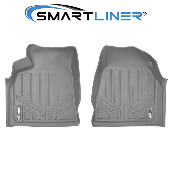 SMARTLINER Custom Floor Mats Liners 1st Row Grey For Traverse/Enclave/Acadia