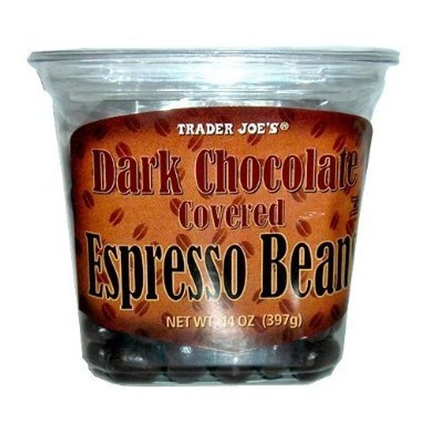 Trader Joe's Dark Chocolate Covered Espresso Beans (Pack of 2)