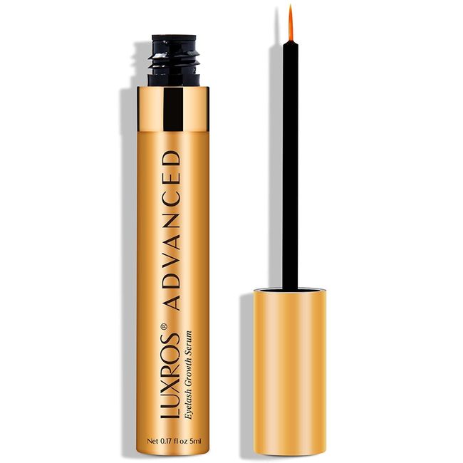 LUXROS Eyelash & Eyebrow Serum  - Thicker, Stronger, Healthier Lashes & Brows, 5ml, 6 Month Supply - Made in USA