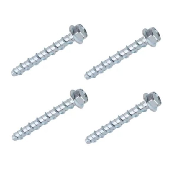 Merriway BH03049 (4 Pcs) Concrete/Masonry Screw Anchor Hex Head Bolt, M10 x 100mm (3/8 inch x 4 inch) - Pack of 4 Pieces