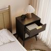 Fluted Night Stand with Opening Storage,Mid Century Bedside Table with Drawer,Mo