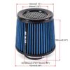 3" 76mm Dry Air Filter Cold Air Intake Cone Replacement High Flow Inlet BLUE