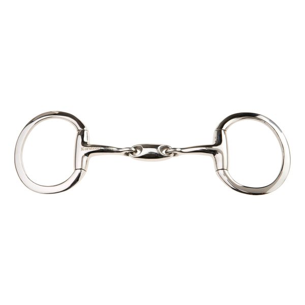 Korsteel JP Stainless Steel Oval Link Eggbutt Snaffle Bit, Silver, 4.75"