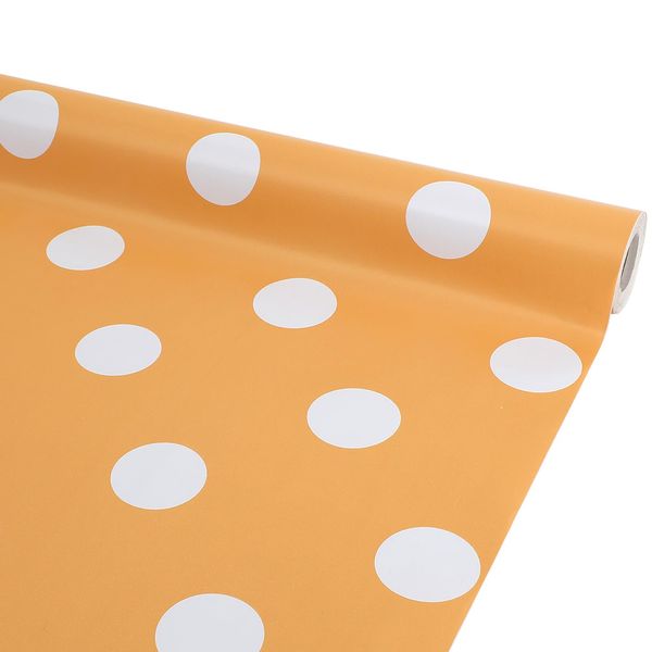 Orange Dots Bulletin Board Roll Waterproof Erasable Bulletin Board Fade Resistant Anti Wrinkle Plastic Background Tape with Adhesive on The Back for Teacher Classroom Decor Wrap Craft Christmas Gifts