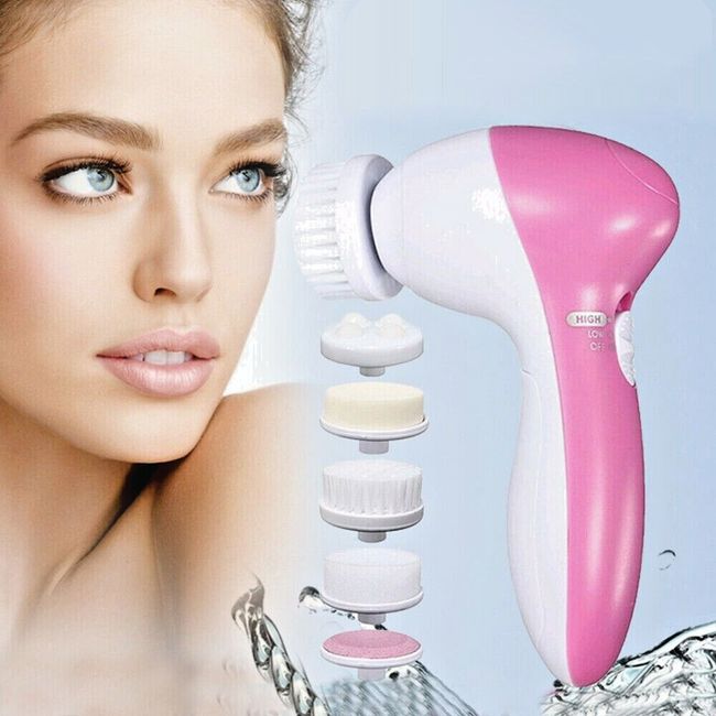 Electric Deep Cleaning 5 In 1  Brush Face Massage rush Skin Care With 5 Heads