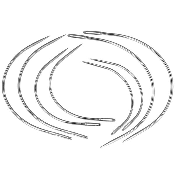 8PCS Curved Needle Set 2" 2.5" 3" 3.5" Curved Needles Curved Sewing Needle Repair Kit Assorted Curved Sewing Needle for Sewing Repairing Carpet Leather Canvas Weaving Crafts, 2 Set