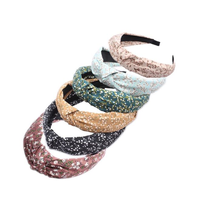 Women's Headbands Boho Hair Band Vintage Elastic Printed Head Wrap Stretchy Moisture Hairband Twisted Cute Hair Accessories (ArchSmalFlower6)