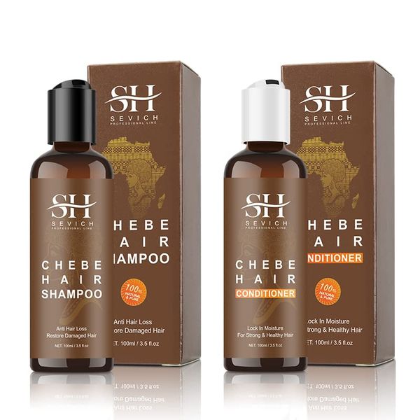 SEVICH Naturals Chebe Shampoo & Conditioner Set - with 100% African Chebe Essence Powder, Thin Loss Hair Treatment, Moisture&Repair Damaged Hair Root, Scalp Skin Refresh 2Pcs