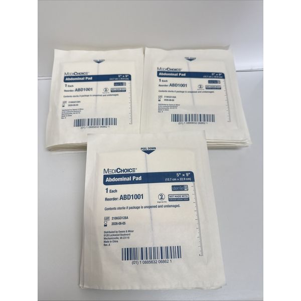 Medichoice 5" x 9" Sterile Abdominal Pads ABD1001 Lot Of 30