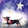 ALEX CLARK Well Done Sausage Dog Foiled Card
