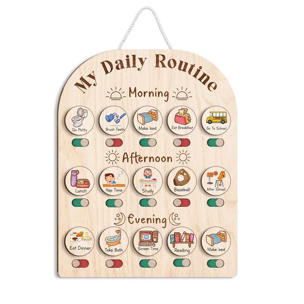 TinyKidz Daily Routine Chart for Kids, Visual Schedule, Routine Chart ...