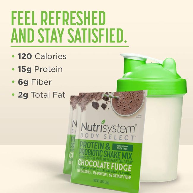 Nutrisystem Body Select Protein and probiotic shake mix Chocolate fudge