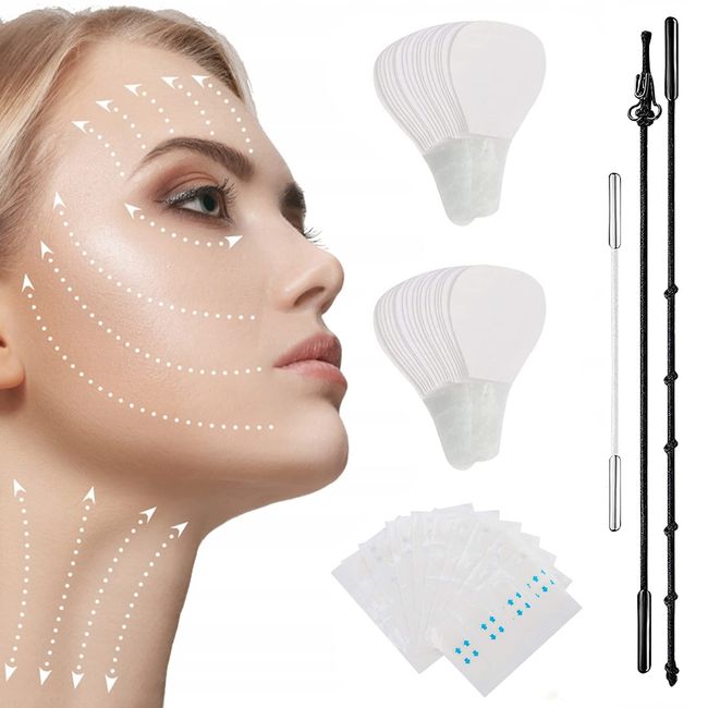 80 Stück Face Lifting Tape,Facelifting Aufkleber,Facelifting Tape,40 Face Lift Patch,40 Facelifting Aufkleber Unsichtbare Klebeband Dünner Gesichtsaufkleber,Unsichtbare V-Form Gesicht Face Lift Patch