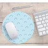 Sky Blue & Dark Blue Arches Rainbows Pattern PC Office Computer Round Mouse Mat Pad Desk Mousemat Mousepad