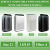 Replace For Winix 115115 Filter + 4 Carbon Filters PlasmaWave 5300 5500
