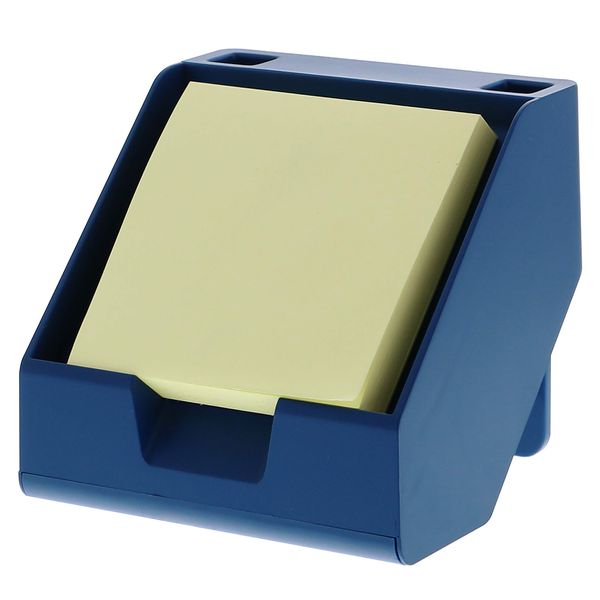 Bostitch Office Sticky Note Holder + Business Card Stand, Includes Pen Holders, Blue