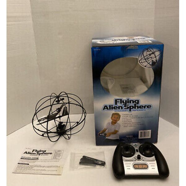 Flying Alien Sphere 3 Channel Infrared Remote Control Helicopter WORKS! EUC