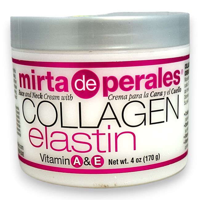 Mirta De Perales Face And Neck Cream With Collagen Elastin Vitamin A & E 4oz.