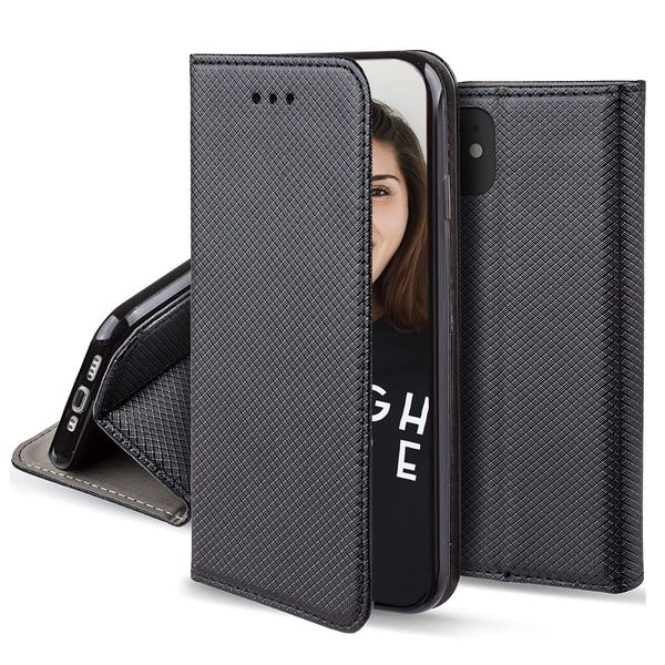 Jaym Magnetic Folio Stand Case for Huawei P30 Lite, Black