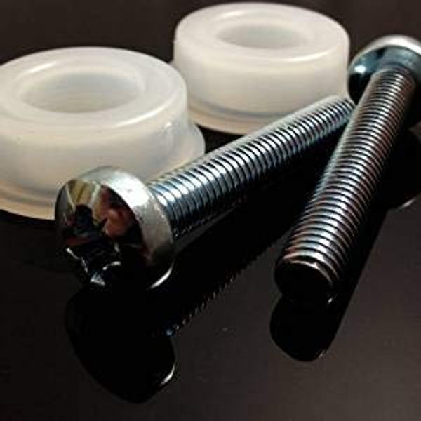 Falcon Workshop Supplies 2 HEADBOARD BOLTS COMPLETE WITH PLASTIC WASHER - HEADBOARD FIXING SCREW PACK
