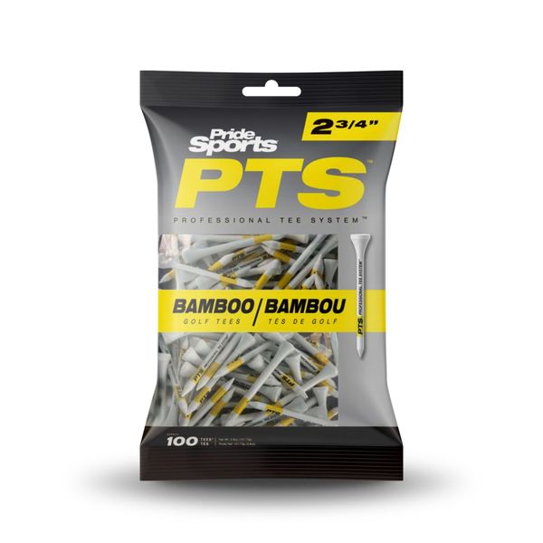 Pride 2024 Professional Tee System (PTS) Bamboo Golf Tees - 4 Different Sizes (2 3/4" / 69mm)