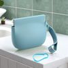 Bule Maple Portable Trash Can Fishing Trash Can Light Blue