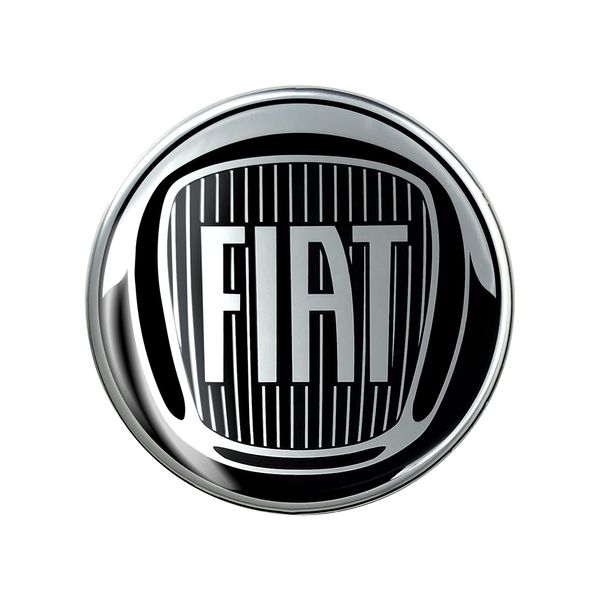 Fiat 21230 Official 3D Sticker Black Logo 58 mm