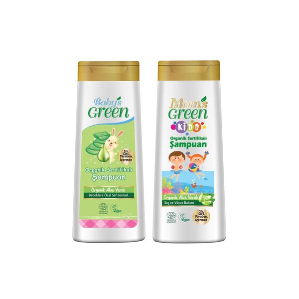 2'li Set -kids Organik Aloeveralı Çocuk Şampuanı Ve Organik Bebek Şampuanı (400ML X 2 ADET)