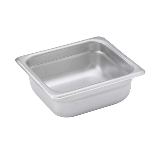 Winco 1/6 Size 2.5" Deep Metal Food Pan/Steam Table Pan, Anti-Jam, 22 Gauge