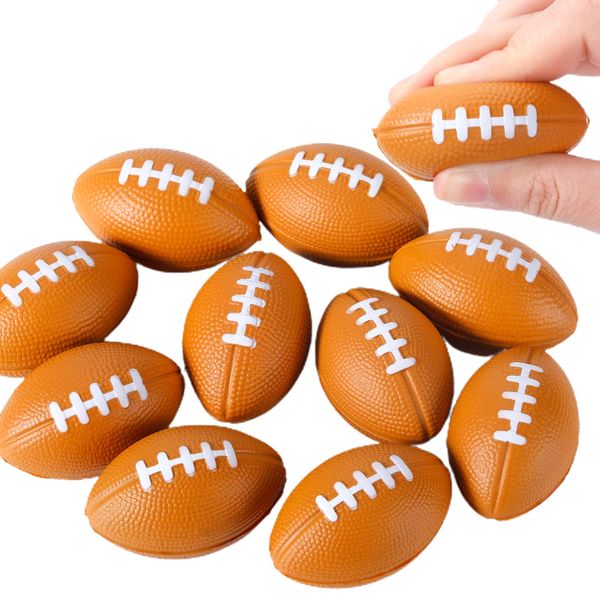 CIGOCIVI 10 Packs Mini Foam Footballs, Football Toys Xmas Christmas Party Favors Gifts, Decorations for Kids