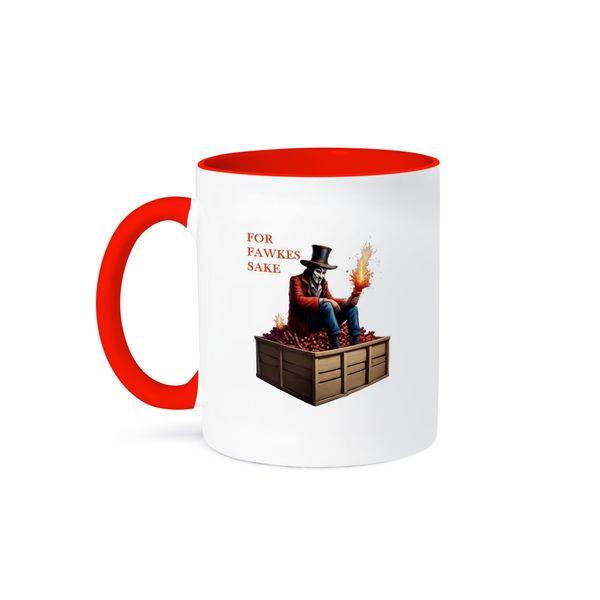 3dRose, For Fawkes Sake Remember The Gunpowder Plot, 11oz Two-Tone Red Mug