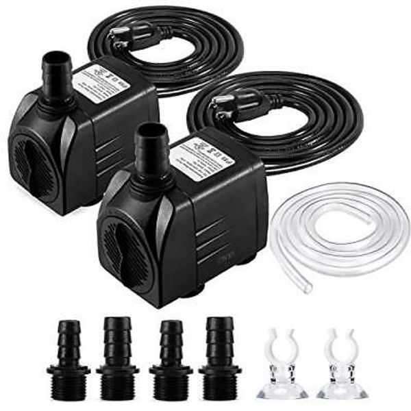 Fountain Pump, 2 Packs 400GPH(25W 1500L/H) Submersible Water Pump, Durable