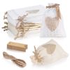 HMIEPRS 40 Pcs Burlap Bags, Linen Drawstring Bags with Gift Tags, Heart Hessian Bags, Jute Cloth Favour Pouches for Wedding Fabric Christmas Party Birthday DIY Craft (White Beige)