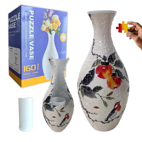 MERRTO 3D Puzzle Vase – 160-Piece Interlocking Plastic DIY Flower Vase, Home Decor/Stress Reliever/Floral Arrangement Art, Unique Creative Gift