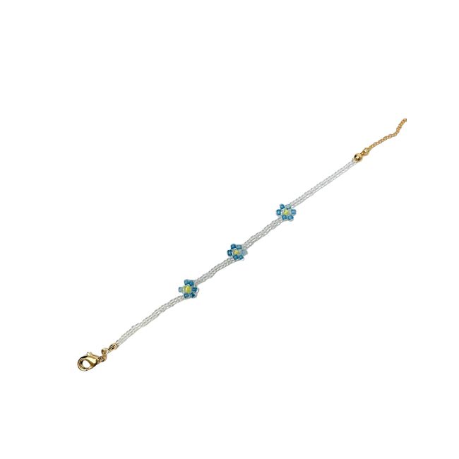 Hagoromo Mask Chain Bead (Flower) Light Blue