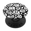 White Black Trippy Smile Face PopSockets with Interchangeable PopGrip