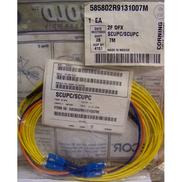 Siecor Gold Patch Cable Yellow -60db 2F DFX 7M SCUPC/SCUPC