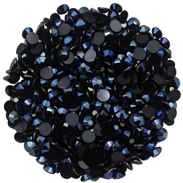 1440 Pcs SS20 5mm Flatback Rhinestones for Nails Art Crafts Glitter Round Shine Gems AB Crystals DIY Clothes Shoes （Black-Bottom Ink-Blue AB）