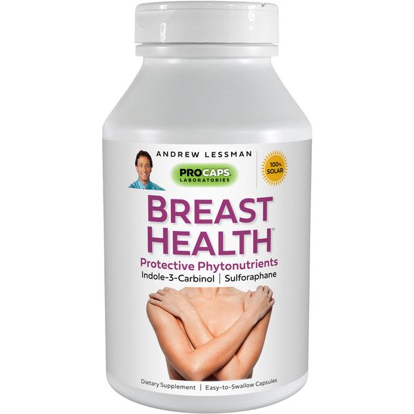 ANDREW LESSMAN Breast Health 180 Capsules – Provides Protective Compounds for Natural Support of The Delicate Tissue of The Breast, with Indole-3-Carbinol, Sulforaphane, Green Tea Extract, and More