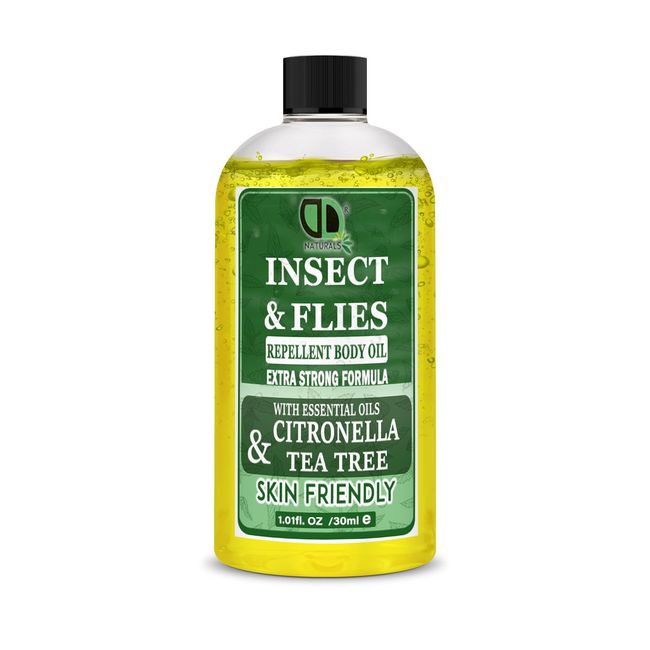 Insect Repellent with CITRONELLA & Tea Tree Essential Oil Repellent Against Mosquitoes, Biting Insects, Flies and Ticks for Body Oil Deet Free (30ml Cap)