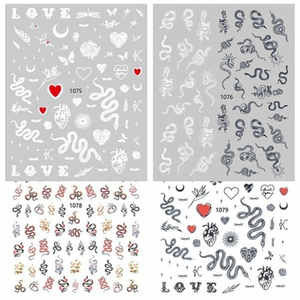 Gel Nail Snake Sticker Nail Sticker Halloween Sticker (WB8F955)