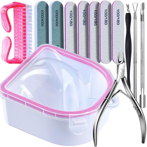 FANDAMEI Gel Nail Polish Remover Kit, Nail Soaking Bowl, Nail Soak Off Bowl, Nail Soaking Bowl For Acrylic Nails, Dip Powder Remover Tools, Nail Remover Bowl, Manicure Bowls Nail Soaking, Cuticle Kit
