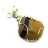 Septarian Gemstone Silver Plated Wire Wrapped Pendant 02